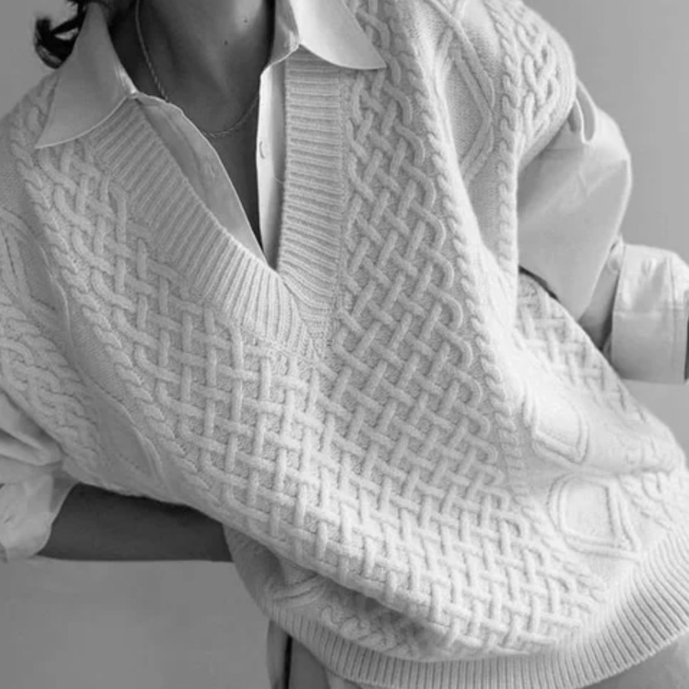 Frankie Shop Cable Knit Sweater Vest